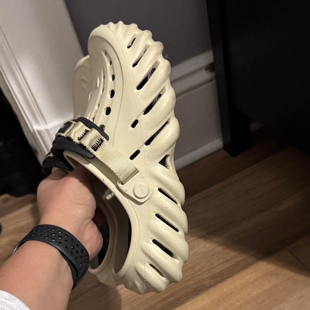 CROCS Cream and Black Water Shoes - Picture 2 of 6
